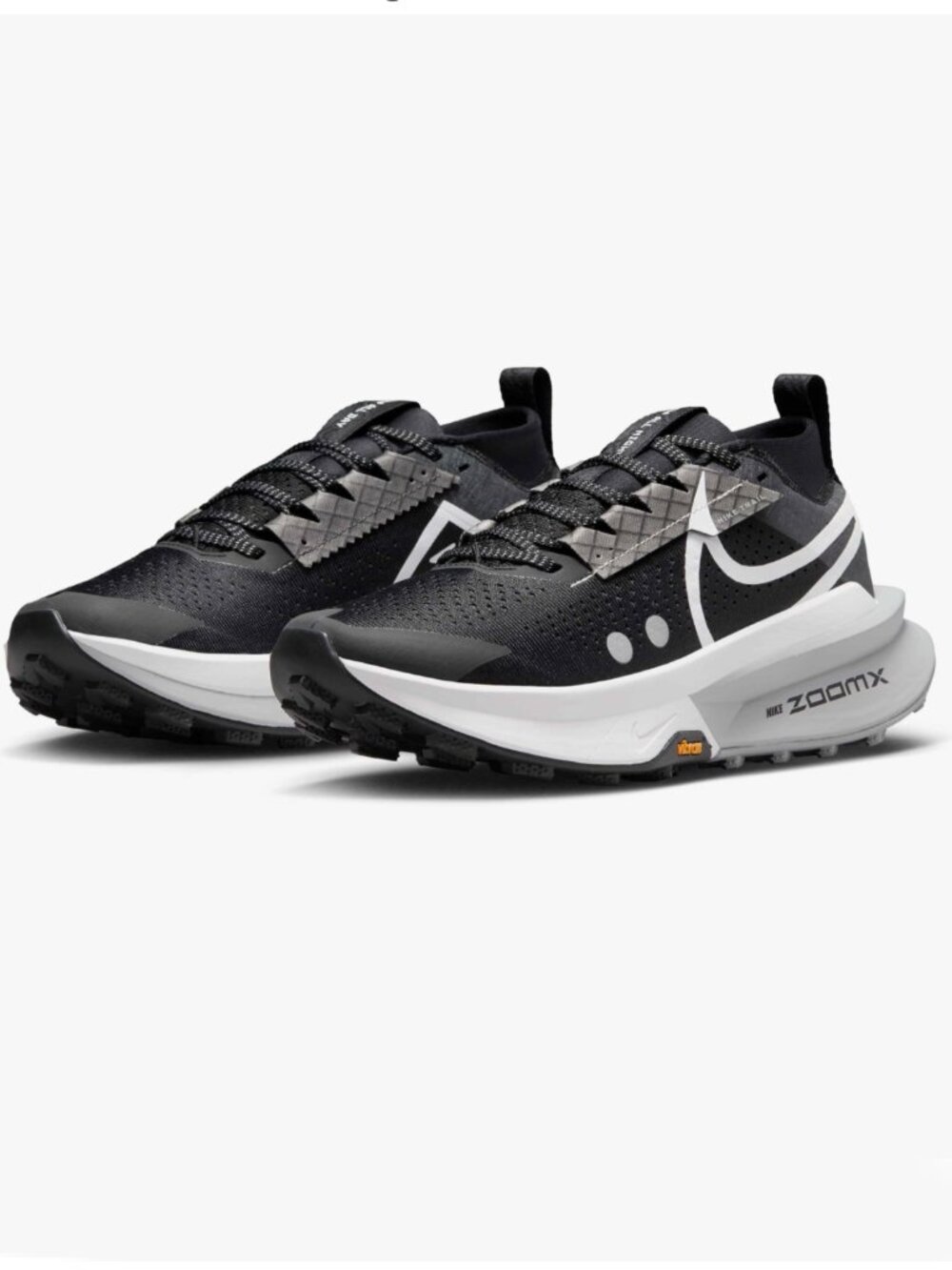 NIKE ZOOMX ZEGAMA TRAIL 2 RUNNING SHOES BLACK/ WOLF/ WHITE WOMEN'S NWB 7.5